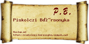 Piskolczi Bársonyka névjegykártya